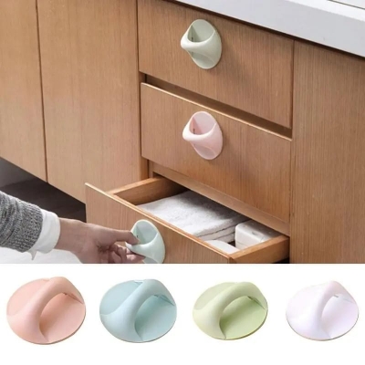 Picture of 2pcs Drawer Hand Simple no Punching Push Pull Door Handle Paste Type Household Cabinet Small Handle  Furniture Handle & Knob - Multicolor
