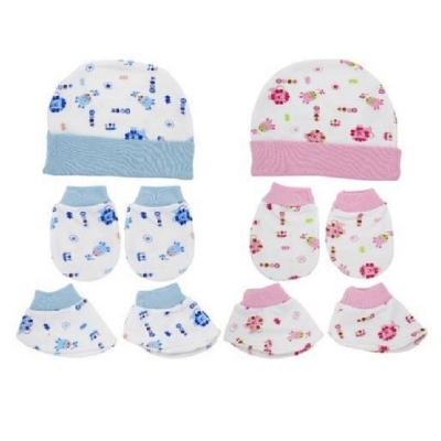 Picture of 1pcs Newborn Baby Cotton Mitten Sets for 0-3 Months Baby (5pcs set pack) - Multicolor