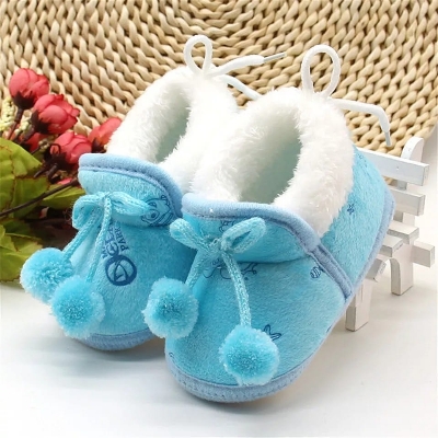 Picture of Baby Shoes Baby Shoes Winter Plush Soft Sole Newborn Baby Girl Princess Winter First Walker Crawling Shoes for (6-12 months)