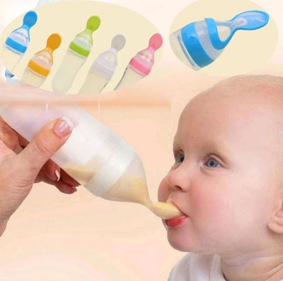 Picture of Baby Silicone Squeeze Spoon Feeder (90ML Bottle) - Multicolor