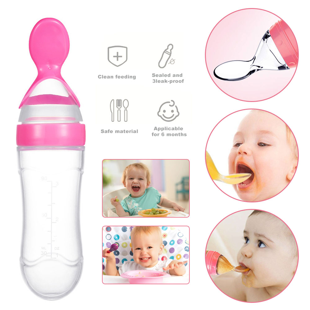 Picture of Baby Silicone Squeeze Spoon Feeder (90ML Bottle) - Multicolor