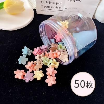 Picture of 50 pcs Girls Mini Hair Clip Set Lot of Tiny Mini Jaw Clips - A Hair Band and Hair Clip Set - Multicolor