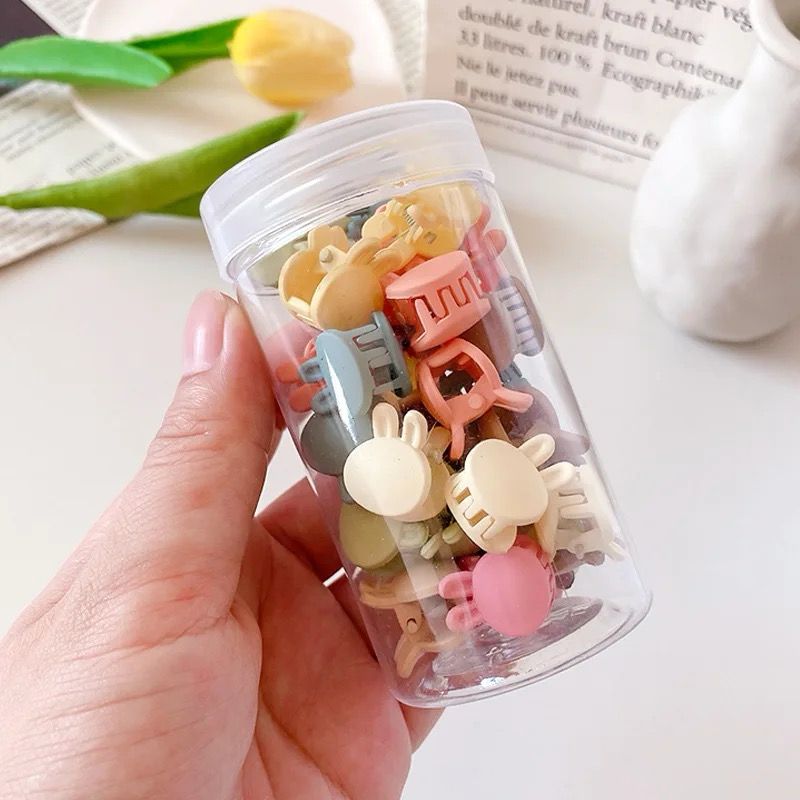 Picture of 50 pcs Girls Mini Hair Clip Set Lot of Tiny Mini Jaw Clips - A Hair Band and Hair Clip Set - Multicolor