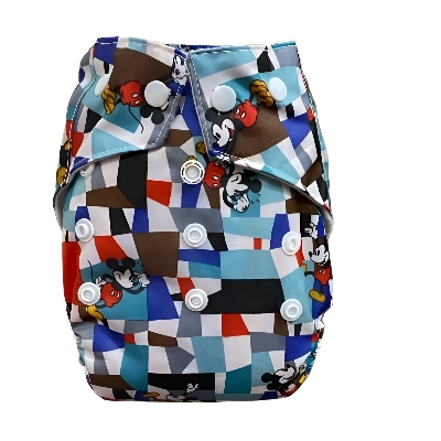 Picture of Washable Cloth Diapers for (0 m- 2 yr) with 2 pcs inner - Multicolor