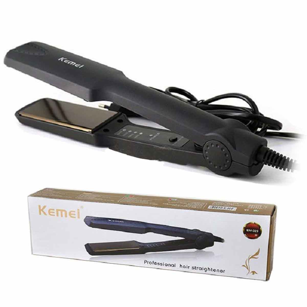 Picture of Kemei Km-329 Ceramic Flat Hair Straightener - Hair Straightener - Black