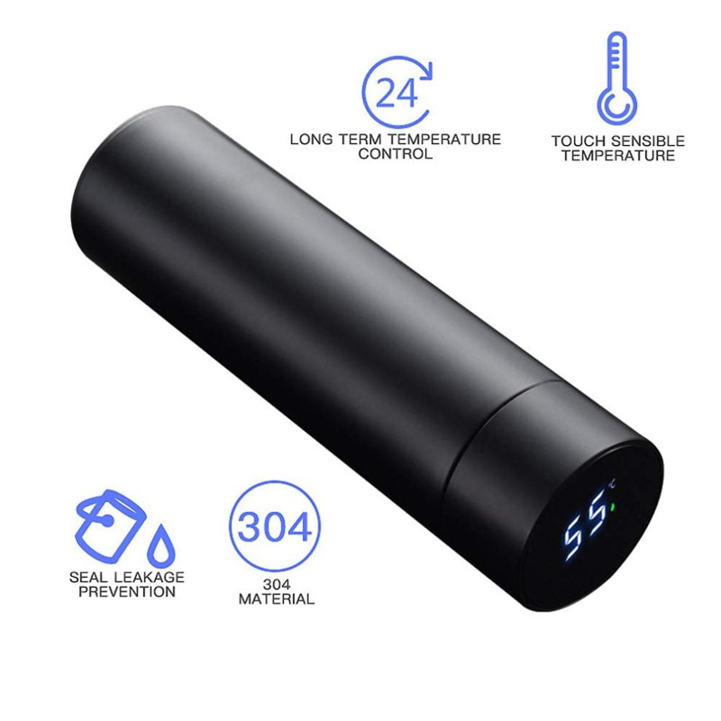 Picture of Modern Style Hot & Cold Flask With Led
 Temperature Monitor – Black Color