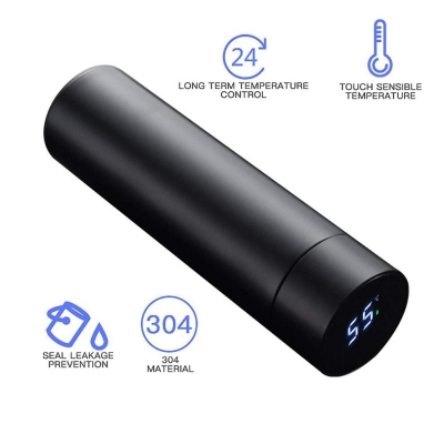 Picture of Modern Style Hot & Cold Flask With Led
 Temperature Monitor – Black Color