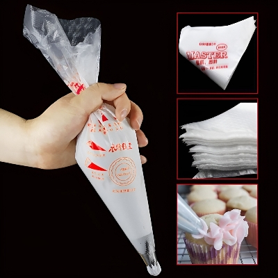 Picture of 10pcs Plastic Disposable Piping Bags Cake Cream Decorating - White