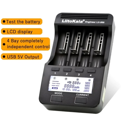 Picture of Liitokala Engineer Lii-500 4-Slot LCD Smart Universal Battery Tester Charger