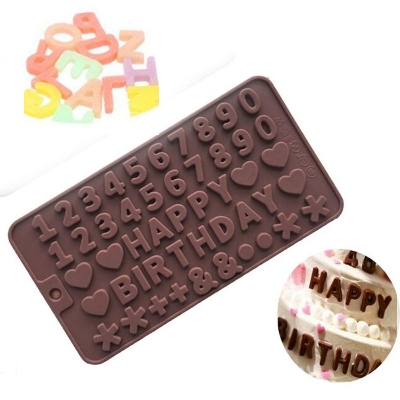 Picture of Flexible Alphabet Birthday Silicone Mold - Chocolate