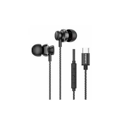 Picture of FONENG T67 Type-C In-Ear Heavy Bass Wired Earphone- Black