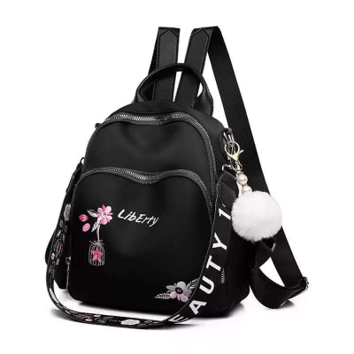 Picture of Stylish Waterproof Embroidery Multifunctional Backpack, Perfect for Teens and Students. - Black