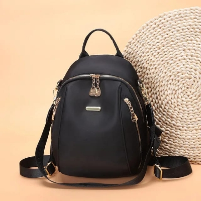 Picture of Woman Backpack Mini Bag For College University School Office Multipurpose  Bag For Girls 20 L Size Can Easily Accommodate Books Lunch Box Bag - Black