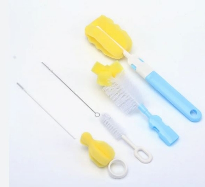 Picture of 5 in 1 Bottle Brush Cleaner Kit Cleaning Brush Set Sponge Cups Sports Nursing Bottle Baby Nipple Straws