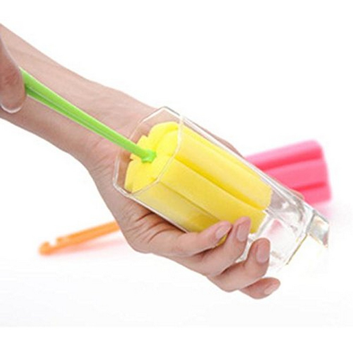 Picture of 5 in 1 Bottle Brush Cleaner Kit Cleaning Brush Set Sponge Cups Sports Nursing Bottle Baby Nipple Straws