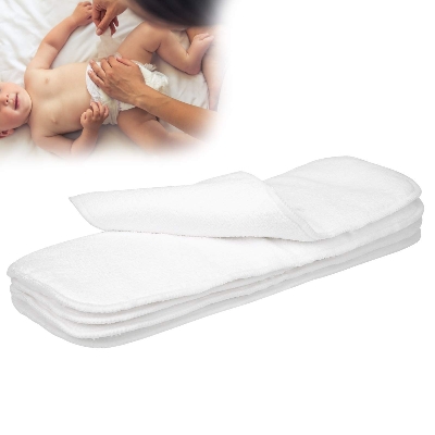 Picture of 2 pcs Cloth Diaper Inserts, Reusable Cloth Diapers For Babies Cloth Diaper Liners Washable  Absorbent Inserts Microfiber Baby Liner Inserts For Baby - White