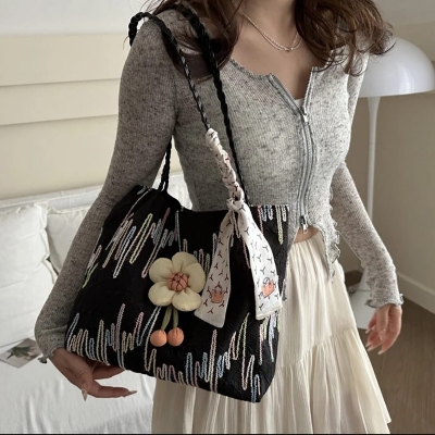 Picture of Sunflower Gentle High Value Bucket Bag Summer New Versatile Shoulder Fashion Tote Bag for Collage Coaching going Girls