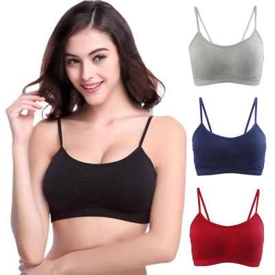 Picture of 1pcs Womens Sports Yoga Fitness Bras Wire Free Thin Padded Underwear Bra - Multicolor