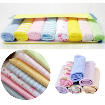 Picture of Soft Cotton Baby Handkerchief or Towel - 8pcs/Pack - Multicolor