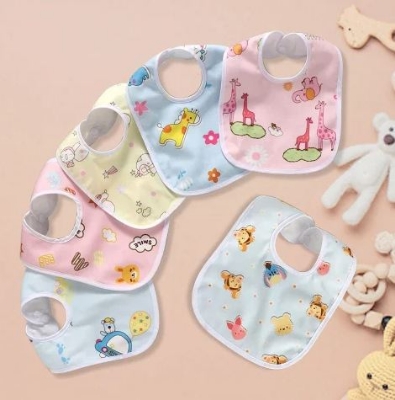 Picture of 2 Pcs Soft Cotton Bibs for Baby- Multicolor - Multicolor