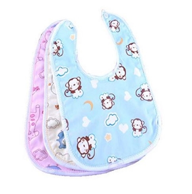 Picture of 2 Pcs Soft Cotton Bibs for Baby- Multicolor - Multicolor
