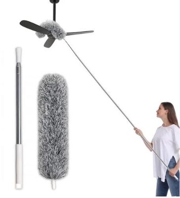 Picture of Flexible Duster for Fan Cleaning Mop with 9 feet Long Rod  | Spider Web Cleaner Stick | Fan Cleaning Brush | Fan Duster| Dusting Brush for Home Cleaning | Dust Cleaner | Microfiber Duster for Home Cleaning. - Multicolor