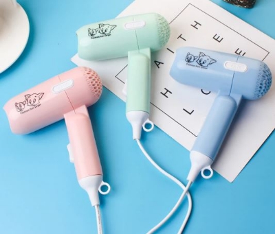 Picture of Fashion Mini Folding Hair Dryer 450w Low Power Household Travel Dorm Hair Dryer Two-Speed Wind Hair Dryer Salon Modeling Tool - Multicolor