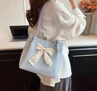 Picture of Bowknot Underarm Bags Large Capacity Korean Bow Tote Handbag Y2K Sweet Bowknot Armpit Bag Lady