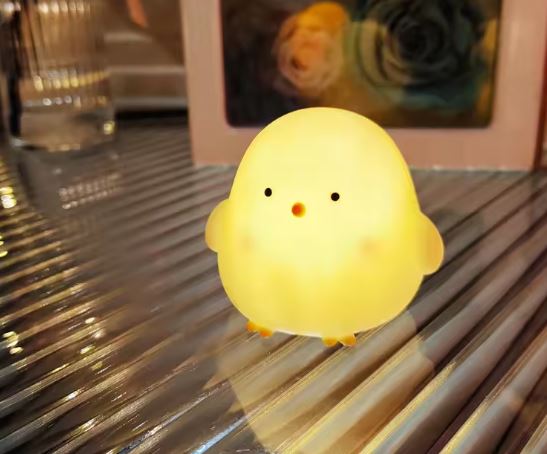 Picture of 1pc Chicken Soft Lighting Small Night Light Bedside Lamp Decoration Bedroom Atmosphere Light Girl Children Gift - White