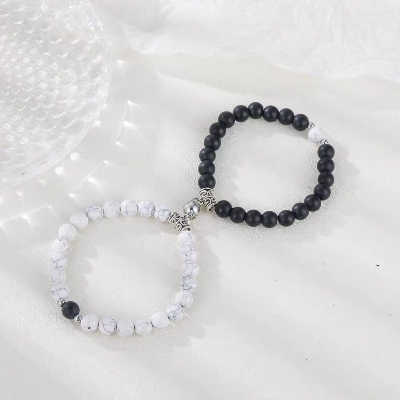 Picture of Couples Distance Magnet Bracelet Classic Natural Stone  Bracelets for Men Women - 21 CM