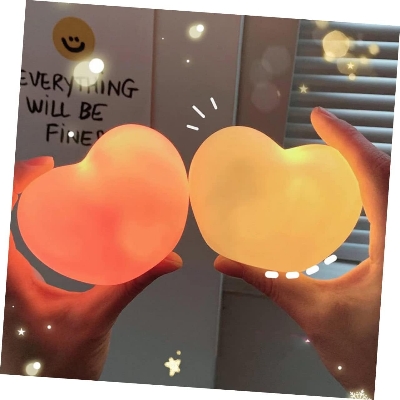 Picture of 1pcs Heart Shaped Night Light, Cute Lamp, Portable Love Heart Lights, Gift for Valentine's Day Anniversary Wedding - Multicolor