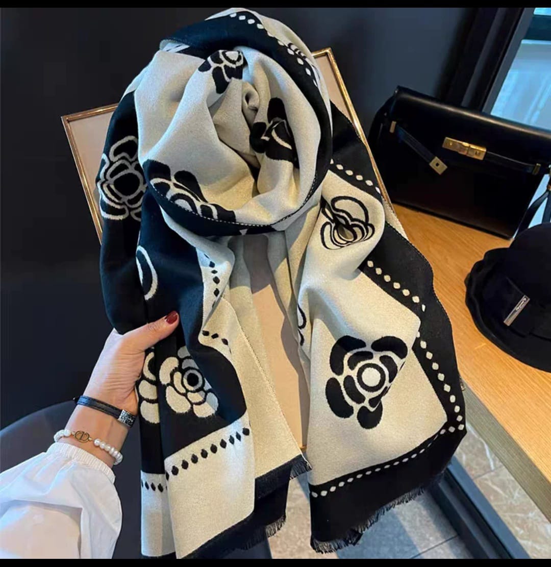 Picture of luxury Scarf Women Winter Warm Bufanda Shawl Wraps Thick Print For Female
