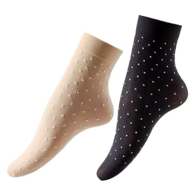 Picture of 2 Pair Women Socks Short Ankle Socks New Fashion Silk Nylon Socks - Multicolor
