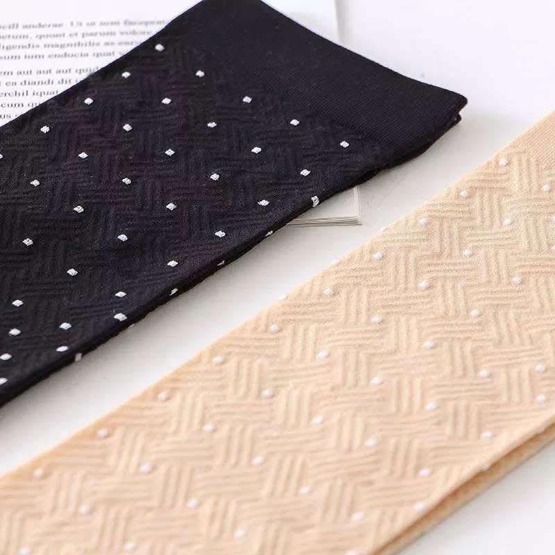 Picture of 2 Pair Women Socks Short Ankle Socks New Fashion Silk Nylon Socks - Multicolor