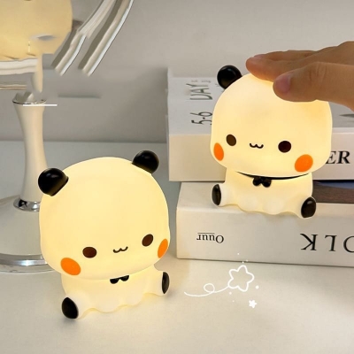 Picture of Panda Bubu Touch Led Night Light Lamp Cute Cartoon Nightlight Bedroom Decorative Living Room Gifts HELIN - White