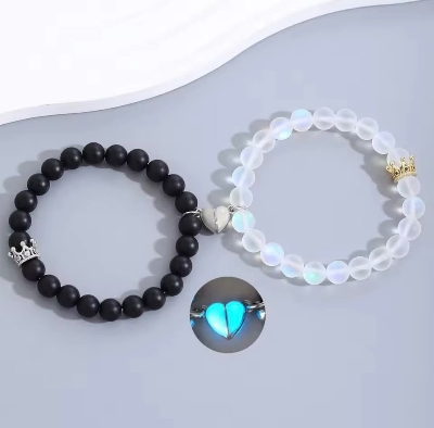 Picture of Couples Distance Magnet Bracelet Classic Natural Stone  Bracelets for Men Women - 21 CM