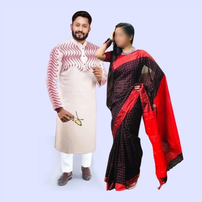 Picture of Premium Couple Set/Matching Dress/Traditionally Dress/Sari And Panjabi
