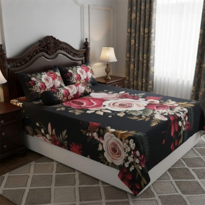 Picture of China Premium 3D Design Bed Sheet(red)