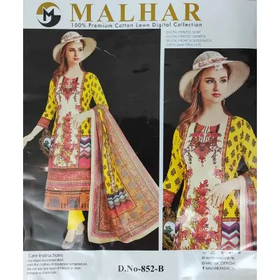 Picture of MALHAR 100% Premium cotton lawn digital printed 3 Piece