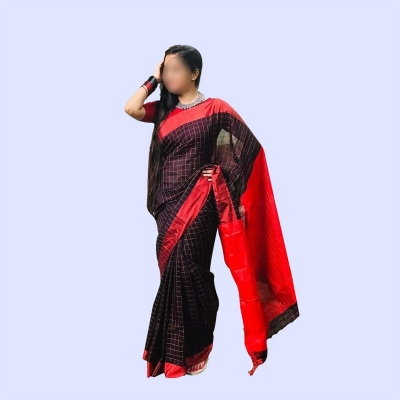 Picture of Maroon& Blue Halfsilk Saree for Women