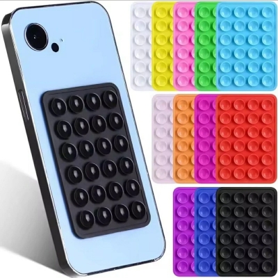 Picture of Silicone Suction Phone Case Mount, Adhesive Phone Accessory Compatible with iPhone and Android, Hands-Free Fidget Toy