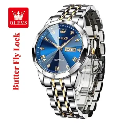 Picture of Butter Fly Lock OLEVS 9931G New Exclusive Design Quartz Watch for Men (Blue)