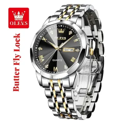 Picture of Butter Fly Lock OLEVS 9931G New Exclusive Design Quartz Watch for Men black Dail