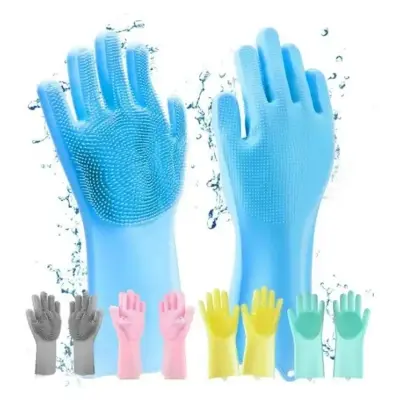 Picture of 2Pcs Magic Silicone Dish Washing Gloves(2Pcs)