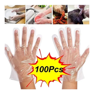 Picture of Pack Of 100 Polyethylene Embossed Gloves (Free size)