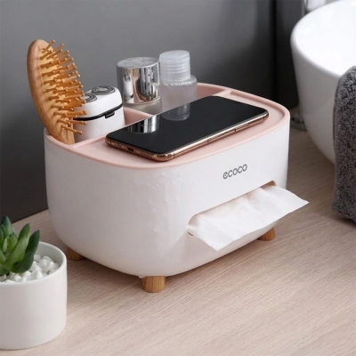 Picture of ECOCO Cute Large Storage Napkin Holder Multi-functional Car Tissue Box Light Luxury Storage Box Desktop