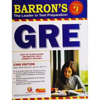 Picture of Barrons the leader in test preparation GRE