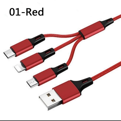 Picture of Made Simple with 3-in-1 Convenience - Your Ultimate Charging Cable-Red