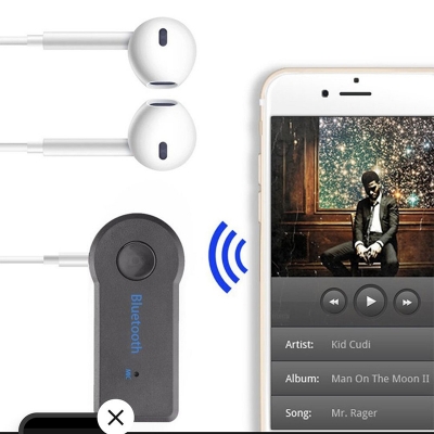 Picture of Rechargeable5.0 Bluetooth Audio Receiver 3.5mm 3.5 AUX Jack Stereo Music Audio Car Transmitter Speaker Amplifier Wireless Adapter with Mic-Black