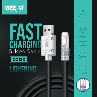 Picture of GEEOO Fast Charging Silicone (Micro) Cable 1M Long 3A Safe Charge DC130-Silver